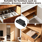 24 Pack Magnetic Push Latch,Heavy Duty Magnetic Touch Latch,for Push to Open Cabinet or Kitchen Drawer, Kitchen Door (Black - 0.98 inch, 24 Pack)