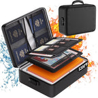 DocSafe 5200°F Document Organizer with Lock, Upgraded Heat Insulated Fireproof＆Water-Resistant Box 8 Layers File Organizer, Portable Home Travel Safe Storage for Important Documents, Files and More