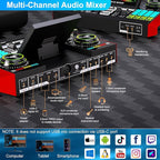 Podcast Microphone Bundle with Live Sound Board Audio Mixer, Podcast Equipment Bundle with 3.5mm Condenser Microphone(P15) for Pc/Phone Live Streaming Singing Gaming, Voice Changer, Denoise