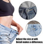 TOOVREN 8 Sets Jean Buttons for Loose Jeans, No Sew No Tool Instant Replacement Button Pins Adjustable Pant Waist Tightener to Make Smaller, Reusable Extra Pants Clips to Tighten Waist, Silver