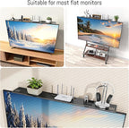 CABTE Adjustable Steel TV Top Shelf, Floating TV Stand, Universal Monitor Shelf for Soundbar, Game Console, Cable Box, Router Shelves (Black,33.86"x4.7" with Boxes)