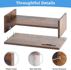 Marbrasse 16.5 Inch Monitor Stand, 2 Tier Computer Monitor Riser with Printer Shelf, Laptop Computer Screen Storage, Desktop Stand - Phone Holder & Cable Management (Vintage)