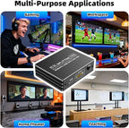 HDMI 2.1 Splitter 1 in 2 Out 4K 120Hz with 8K HDMI Cable and Power Adapter, BolAAzuL 8K 60Hz 1x2 HDMI Y Splitter with Audio Out for Dual Monitors Duplicate, Support HDCP 2.3 HDR for PS5/Xbox/PC/TV