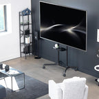 VIVO Mobile TV Cart for 55 to 100 inch Screens up to 165 lbs, LCD LED OLED 4K Smart Flat and Curved Panels, Rolling Stand with Laptop DVD Shelf, Locking Wheels, Max VESA 800x600, Black, STAND-TV100E