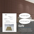 Art3d 4 Pack 47.2 x 23.6in. Wood Slat Acoustic Panels for Wall and Ceiling - 3D Fluted Sound Absorbing Panel with Wood Finish - Dark Walnut