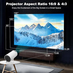 Mini Projector, Support 4K 1080P Portable Projector with Dual Band WIFI6 5G Wireless 5.2 Bluetooth Android 11, 160 ANSI Lumens, 180° Rotatable, Auto Keystone Correction,35"-130" Screen Video Projector