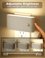 JandCase Motion Senor Night Light,2 Pack Night Lights Plug into Wall, 0-100 LM Dimmable Plug in Nightlight, LED Night Light, 3000K Warm White for Bedroom Bathroom Hallway Home Decor
