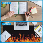 EOBKLAX Fire Flames Large Gaming Mouse Pad,Waterproof Desk Mat for Desktop,Non-Slip Rubber Base Mousepad with Stitched Edges for Laptop Office and Home 35.4X15.7 Inch