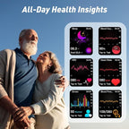 Smart Watch for Men Women, 2.04" AMOLED Color Screen, 24/7 Heart Rate, Blood Oxygen, Pressure, Sleep and Stress Health Monitor, Body Composition Insights, 150 Sports Modes (Brown)