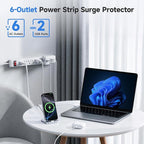 [ETL Listed] Cable Matters 2-Pack 6-Outlet Surge Protector Power Strip with USB Ports - 12ft, Long Extension Cord, Surge Protector with USB Ports, White