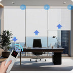COOLWINDS Motorized Blinds with Remote Cordless Automatic Motorized Shades Custom Blinds for Windows Smart Curtains Compatible with Alexa Google Home(Solar White,W20 x H72in)