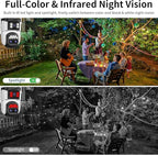 VSTARCAM Three-Lens Security Camera,2K Outdoor Camera,Human Detection,Home Security Cameras Outdoor,Night Vision,Siren & Spotlight Alarm,Two Way Audio,Local & Cloud Storage,10x Zoom