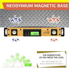 Shefio Digital Level - 18 Inch Magnetic, IP54 Dustproof and Waterproof - Protractor - Includes Batteries and Carrying Case