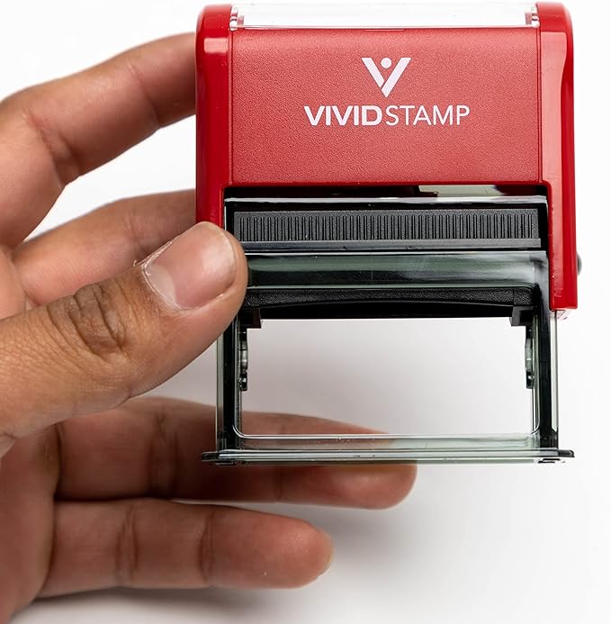 Basic Closed Self Inking Rubber Stamp (Red Ink) - X-Large