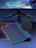 TopMade Wireless Charging Mouse Pad, RGB Gaming Mousepad Home Office Desk Pad, 31.5” x 15.8” Large Desk Mat, Waterproof Keyboard Pad, Galaxy Nebula (Includes 20W PD Power Adapter & 6.56ft Woven Cable)