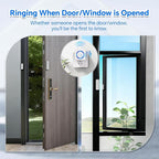 Door Chime, Satisure Door Sensor Chime When Door Opens, Doorbell Chime for Business/Home/Kids, 700 FT Range, 58 Chimes 5 Adjustable Volume Window Alarm 2 Sensors + 1 Receiver