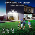 OREiN Motion Sensor Outdoor Flood Light, 26W 3500LM LED Security Light, 240° 40FT Detection, Dusk to Dawn/Auto/Test Modes, IP65 Waterproof for Garage, Yard, Porch, Driveway (Hardwired)