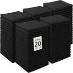 UNIMADE Washcloths Bulk - 100 Pack - Face Towels (12" x 12"), Highly Soft Wash Cloths and Hand Towels, Fast Drying Multi-Purpose Microfiber Cleansing Cloths for Bathroom, Hotel, Spa, and Salon - Black