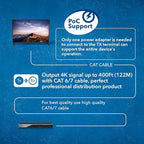 OREI 1x8 HDMI Extender Splitter HDBaseT 4K, Multiple Over Single Cable CAT6/7 4K@60Hz 4:4:4 HDCP 2.2 with IR Remote EDID Management, HDR - Up to 400 Ft - Loop Out - Low Latency - (UHD18-EXB400-K)