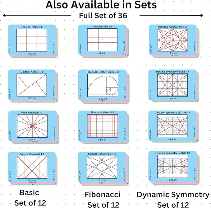 CLPA Video 4:3 Photographic Viewfinder Set: All viewfinders in 4:3 Aspect Ratio only for Art, Photography, & Video
