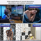 8 Pack 2-Layer Large Soundproof Wall Panels, 15.7 x 15.7 x 0.43 in Sound Proof Foam Panels for Walls, 1.2lb/ft* High Density, 3D Acoustic Panels,Artistic Noise Dampening Panels White&Black