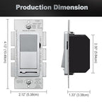 BESTTEN 10 Pack Matte Silver Dimmer Light Switch, Single Pole or 3-Way, Compatible with Dimmable LED, CFL, Incandescent and Halogen Bulb, LED Slide Dimmer Wall Switch, 120VAC, UL Listed