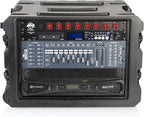 Gator Cases Pro Series 19" Depth 8U Rolling Rack Case with Recessed Wheels, Black