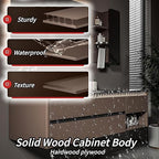 Modern Bathroom Vanity - Spacious Deep Sink | Defogging LED Mirror & Human Body Sensor Light, Open Side Panel, Floating Smart Bathroom Vanities (92IN)