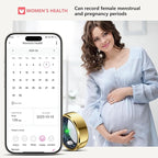 Smart Ring for Women Men, Fashion Minimalist Fitness Ring & Sleep Tracker Ring with Heart Rate, SPO₂,Blood Pressure,5ATM Waterproof Health Ring, No Subscription,Womens Gifts for Men(Gold,Size 9)