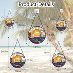 DASTOLL Stained Glass Window Hanging, Sailboat and Waves Suncatcher Diamond Glass Panel Hangings Sun Catchers Decor for Birthday for Women, Men, Wife, Aunt, and Mom 14.9x14.9 in