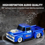 Vintage Pickup Truck Bluetooth Speaker, Retro Truck Model with HD Sound, Built-in Mic, LED Party Lights, TWS Dual Pairing, Multi-Interface Output, Portable Outdoor Speaker for Parties & Beach (BLUE)