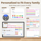 Digital Calendar Touch Screen 10 Inch, Electronic Calendar Chore Chart with 1080P Interactive Touchscreen for Family Monthly/Weekly/Daily Planner, Smart Calendar with Desk Mount - Black