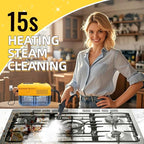 Heavy Duty Handheld Steam Cleaner, 15s Heat-Up, 9-Level Adjustable 2500W Pressurized Steamer for Cleaning with 14 Accessories, Multipurpose Portable Steam Cleanr for Home, Car, Grease, Grout（Yellow）