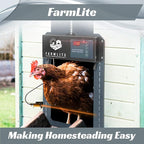 FarmLite Automatic Chicken Coop Door Opener | Non-Battery Powered Automatic Chicken Door | Automatic Coop Door with Timer and Light Sensor | USA Brand