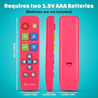 EZclicker Plus Big Button Universal TV Remote (Pink) Simple Easy to Use, Works with Major TV Brands (2xAAA Batteries Not Included)