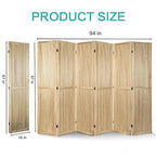 Babion 6 Panel Pegboard Display, Pegboard Room Divider Freestanding Folding Privacy Screens Display Stand for Craft Shows (Natural)