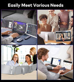 FOPO 14" Triple Monitor Laptop Screen Extender-FHD 1200P 16:10 Laptop Screen Extender, Left Screen 360° Flip Portable Monitor for 12-16.5" Laptops with HDMI/USB-C, Plug & Play - S7
