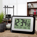 La Crosse Technology W88631 Digital Atomic Black Wall Clock with Temperature