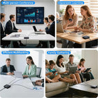 500W Fast Charging 8 Port USB C Charger Block with Nylon Fast Charging Cable, Multi-Device Charging Station Wall Desktop Charger with GaN Ⅲ Technology, USB-C Charger Adapter for MacBook/iPad/iPhone 16