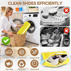 Shoe Washing Machine Bag Laundry Shoe Bag for Washer and Dryer Reusable 2pc Shoe Cleaning Bags for Sneakers 360° Deep Cleaning Machine for All Shoes Types With Self-locking Zipper
