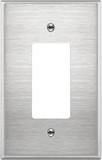 ENERLITES Decorator Switch or Receptacle Outlet Metal Wall Plate, Corrosion Resistant, Over Size 1-Gang 5.5" x 3.5", UL Listed, 7731O, 430 Stainless Steel, Silver