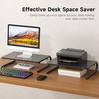 suptek Monitor Stand Riser for Computer,Laptop,Printer, Notebook and All Flat Screen Display with Vented Metal Platform and 4 Inches Height Underneath Storage (MST004-2)