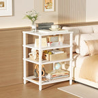 LELELINKY 4-Tier AV Media Player Stand, Stereo Stand, Modern Audio Shelf,Wooden TV Stand,Multifunctional Media Console Shelf, Suitable for Home, Conference Room, White