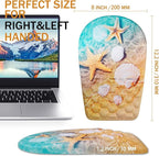 BOCHEERY Ergonomic Mouse Pad Wrist Support,Upgrade Mousepad with Massage Design,Non-Slip PU Base Desktop Mouse Pads for Pain Relief, Computer, Office & Home,12 x 8 in（F-Starfish and Seashell ）