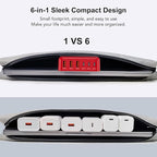 USB C Fast Charger 100W GaN 6 Port Type USB C Charging Station Hub Block Wall Charger Power Strip Adapter Plug Cube Brick 3 USB A for iPad iPhone 17 16 15 14 13 12 11 Pro Max