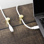 ICONIT Cable Anchors for Desk Organization Gold | Premium Aluminum Cord Organizers | Charger + Cable Management Clips for Home & Office | Stylish, Sturdy, & Functional | (3 Pack)