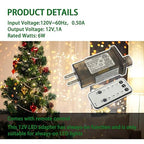 SIGANDG 12V 12W 8 Mode LED Controller with Memory Function and IR Remote Control Low Voltage Transformer for Holiday String Lights,not Fit for 8 Mode with Control Box and 1 Mode String Light(1 pcs)