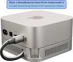 Psitek Mac mini M4 Stand, Silver Holder for Mac mini 2024-2026 Ventilation Heat Dissipation Cooling Desk Mount Accessories
