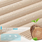 Art3d Fluted Wood Panel for Wall and Ceiling, Beaded Accent molding for Home Decoration, Pack of 4pcs + 1pc End-Trim, Size 108 x 5.7in.- Beaded Ashtree