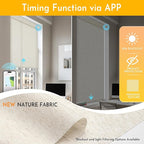 Persilux Smart Motorized Blinds with Remote, No Drill Automatic Roller Shades for Indoor Windows, Light Filtering Linen Fabric, Electric Blinds for Windows, Nature Cream C25-2, Custom Size
